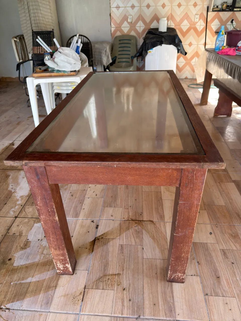 Mesa com tampo de vidro - Foto 3