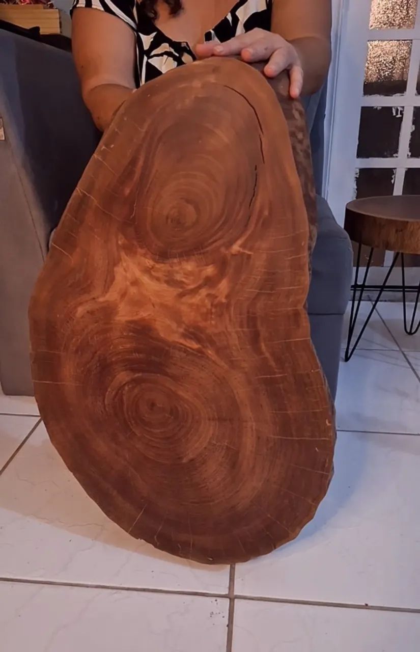 Wood Slice Coffee Table with Casters