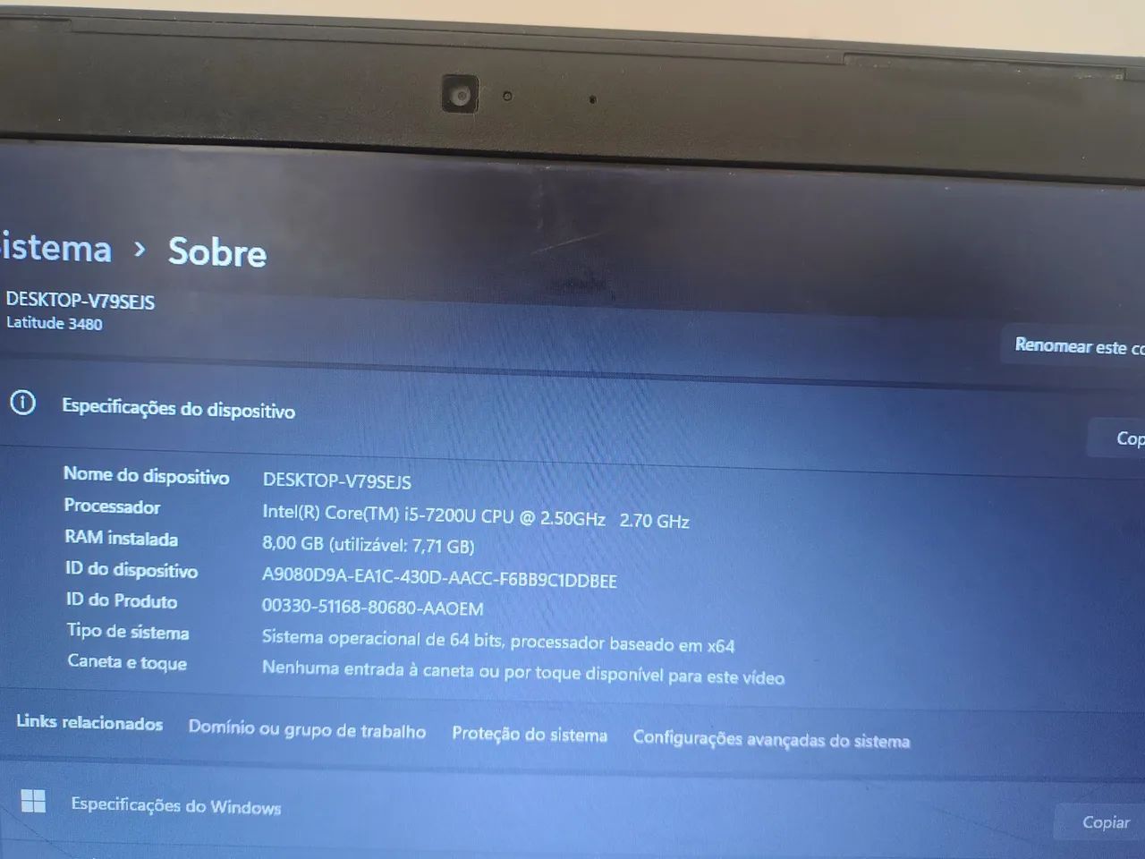 Notebook Dell Latitude 3480