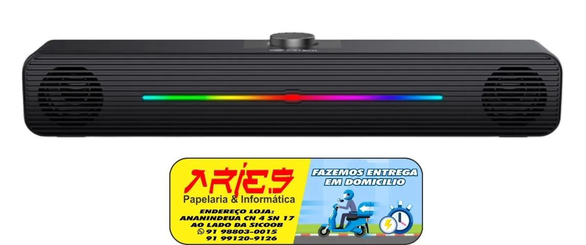 CAIXA DE SOM SOUNDBAR 6W CABO P2 C3TECH SB-50BK PC NOTE