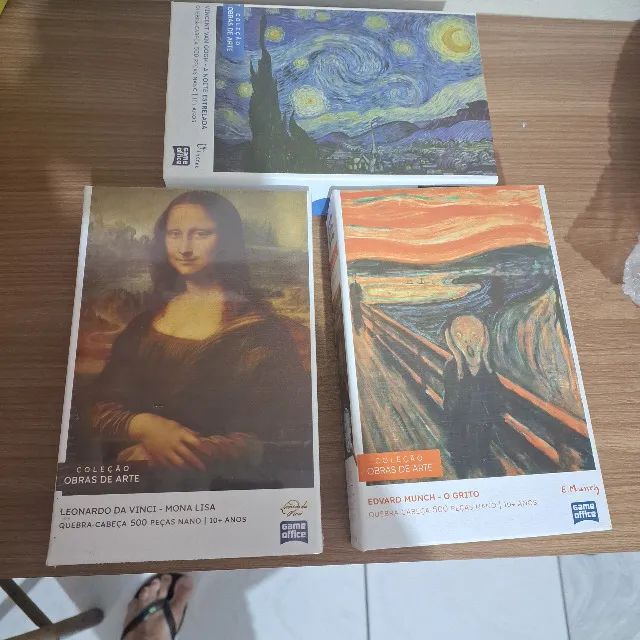 Kit 3 Quebra Cabeça Puzzle Obras de Arte 500 peças cada Total 1500 pçs