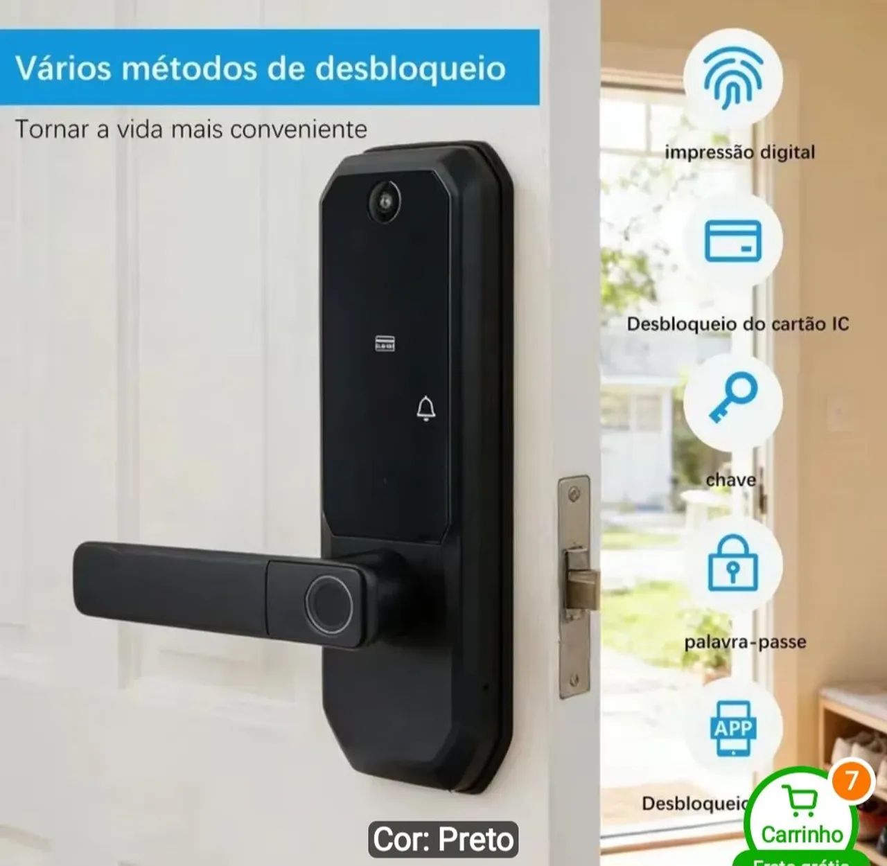 Fechadura eletronica com câmera.  - Foto 5