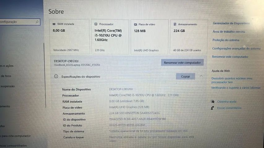 Notebook Asus VivoBook X512F - (i5 - 10a geração) - Foto 5
