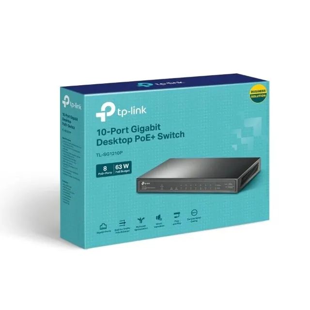 TP-Link TL-SG1210P 10-Port PoE Switch with 8 PoE Ports, 63W, Gigabit | Brand New | Warranty – Nexo Store