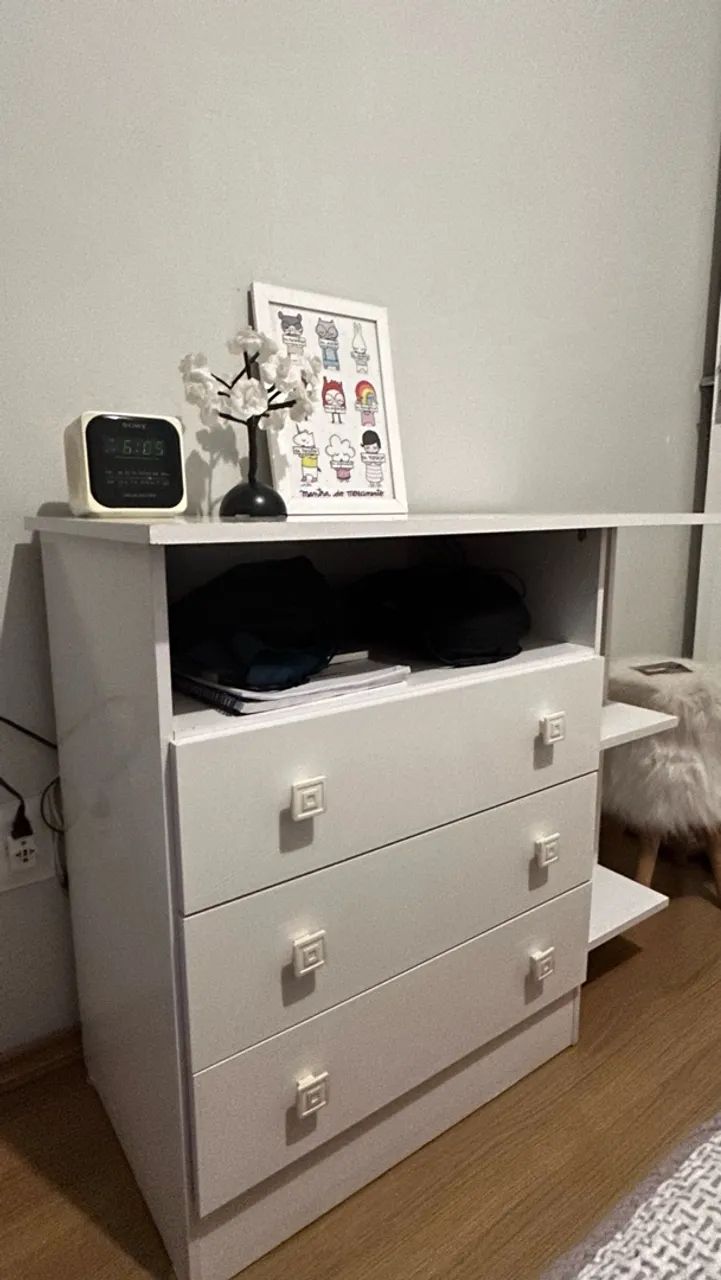 Cômoda Branca Moderna com Nichos e Gavetas (Ótimo Estado) - Foto 2