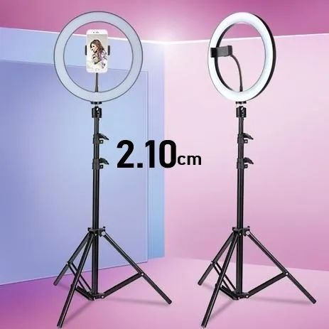 Promoção: Ring Light Led Iluminador 26cm Completo + Tripé 2.1m - Foto 5