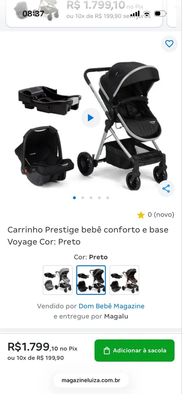 Carrinho de bebê com bebê conforto acoplável  - Foto 3
