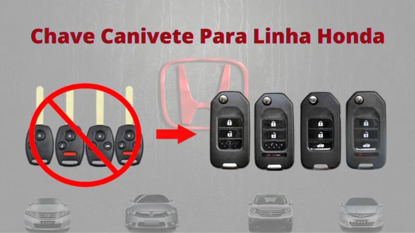 Chave Honda Presença, Canivete, Telecomando e Reserva Simples Com Serviço de Codificação - Foto 3