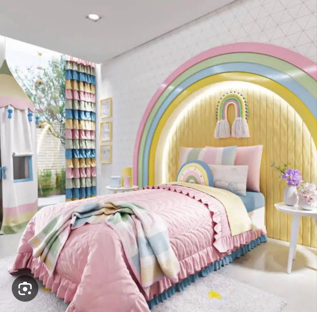 Conjunto quarto menina arco íris grão de gente maravilhoso!!!