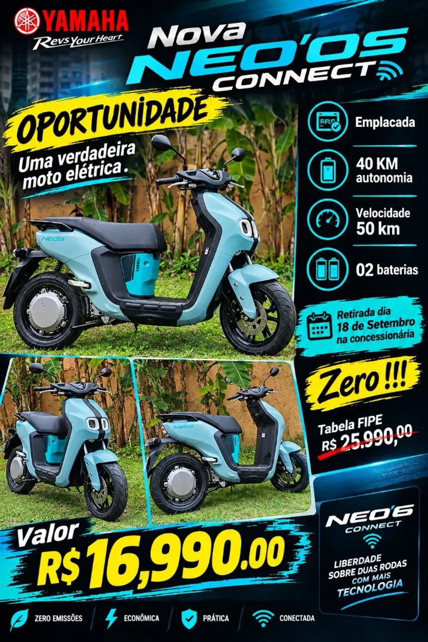Yamaha Neos Conect 100% elétrica  - Foto 4