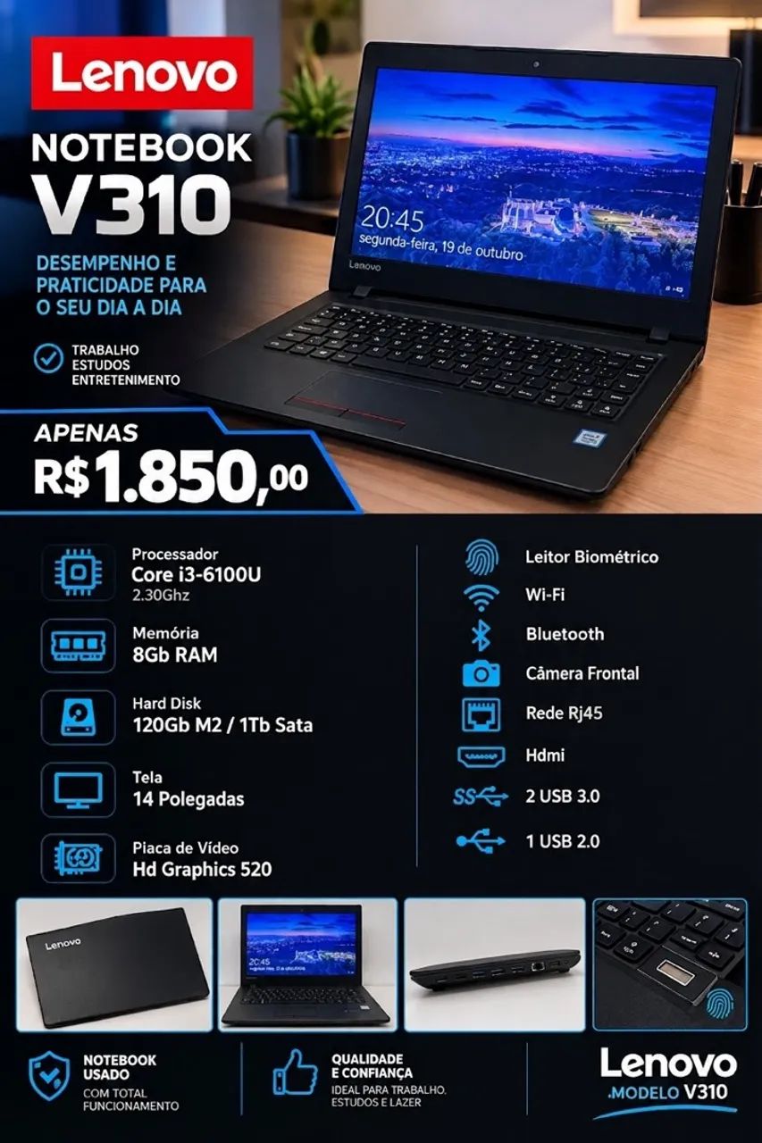 Notebook Lenovo V310 - Usado