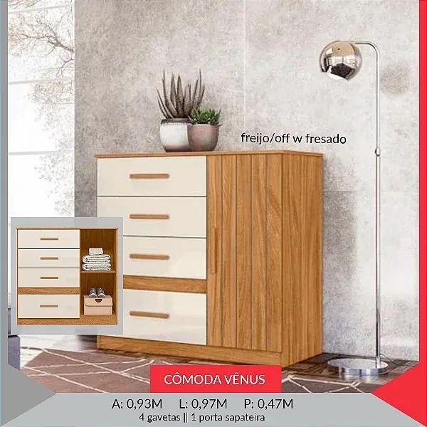 Cômoda Sapateira c/ 4 gavetas //OFERTA 