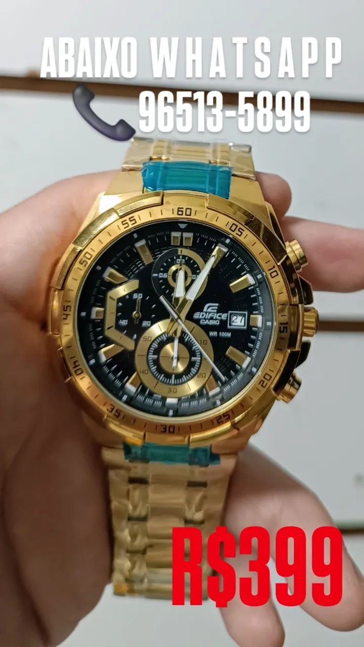 Relógio CASIO EDIFICE Dourado fundo preto  - ENTREGAMOS  - Foto 2