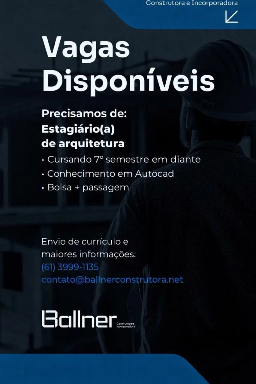 Vaga para estágio em arquitetura 