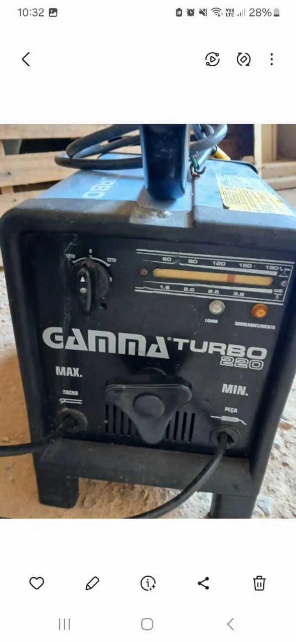 Maquina de solda gamma turbo 220