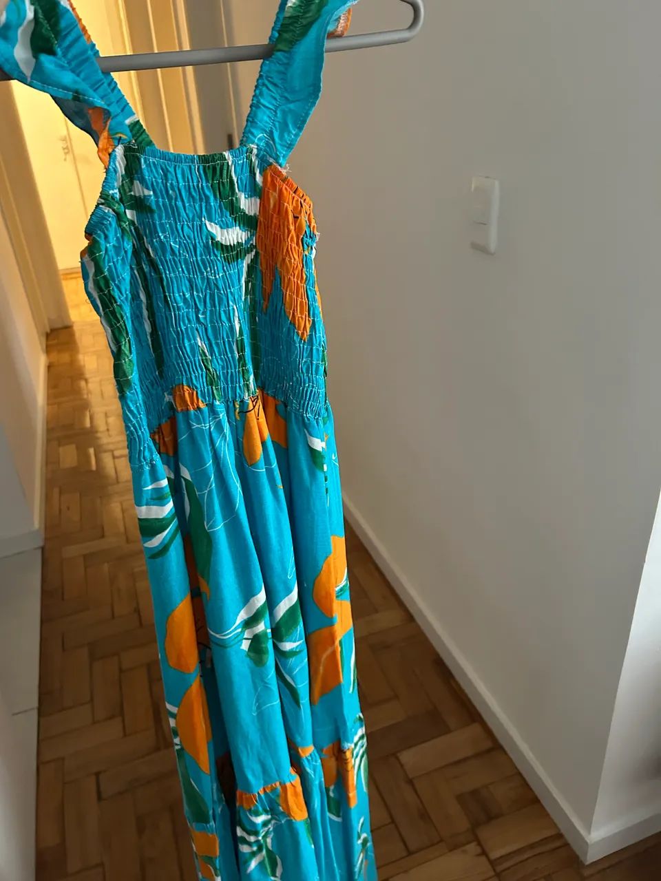 Vestido longo azul e laranja P - Foto 2