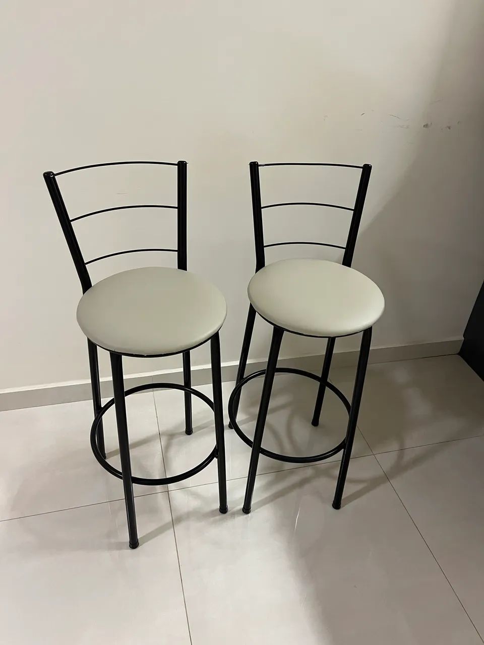 Par de Banquetas Altas para Balcão - Bege - Foto 3