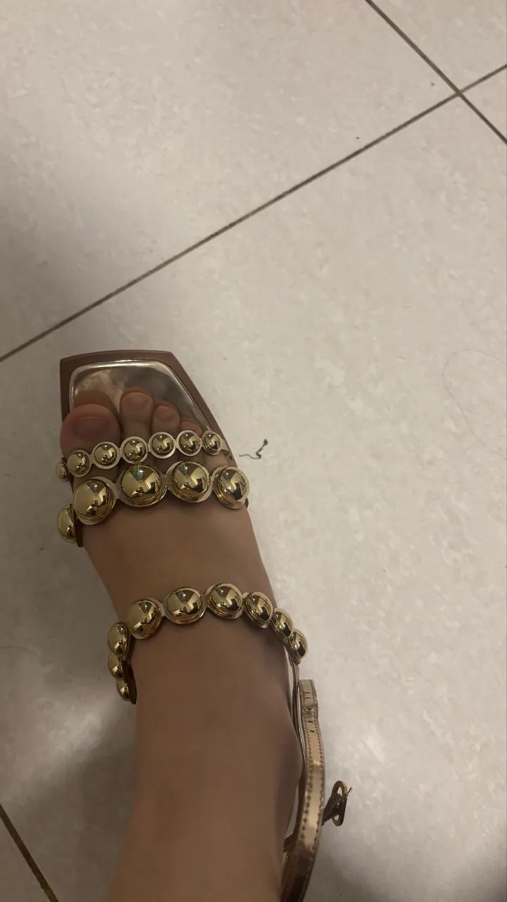 Sandália Dourada em couro Vicenza  - Foto 5