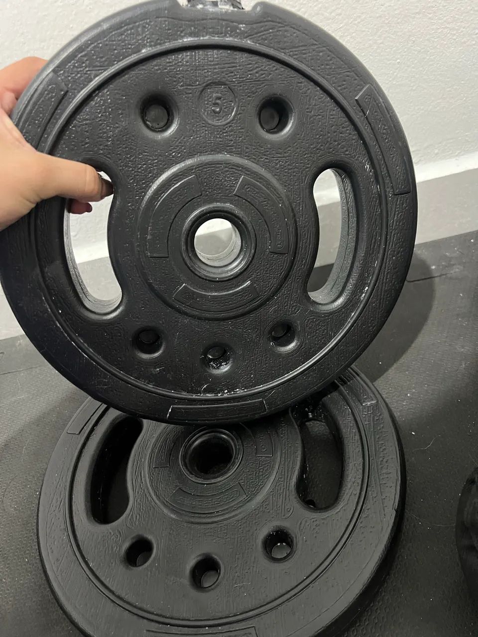 Kettlebell 8kg + 2 anilhas de 5kg 