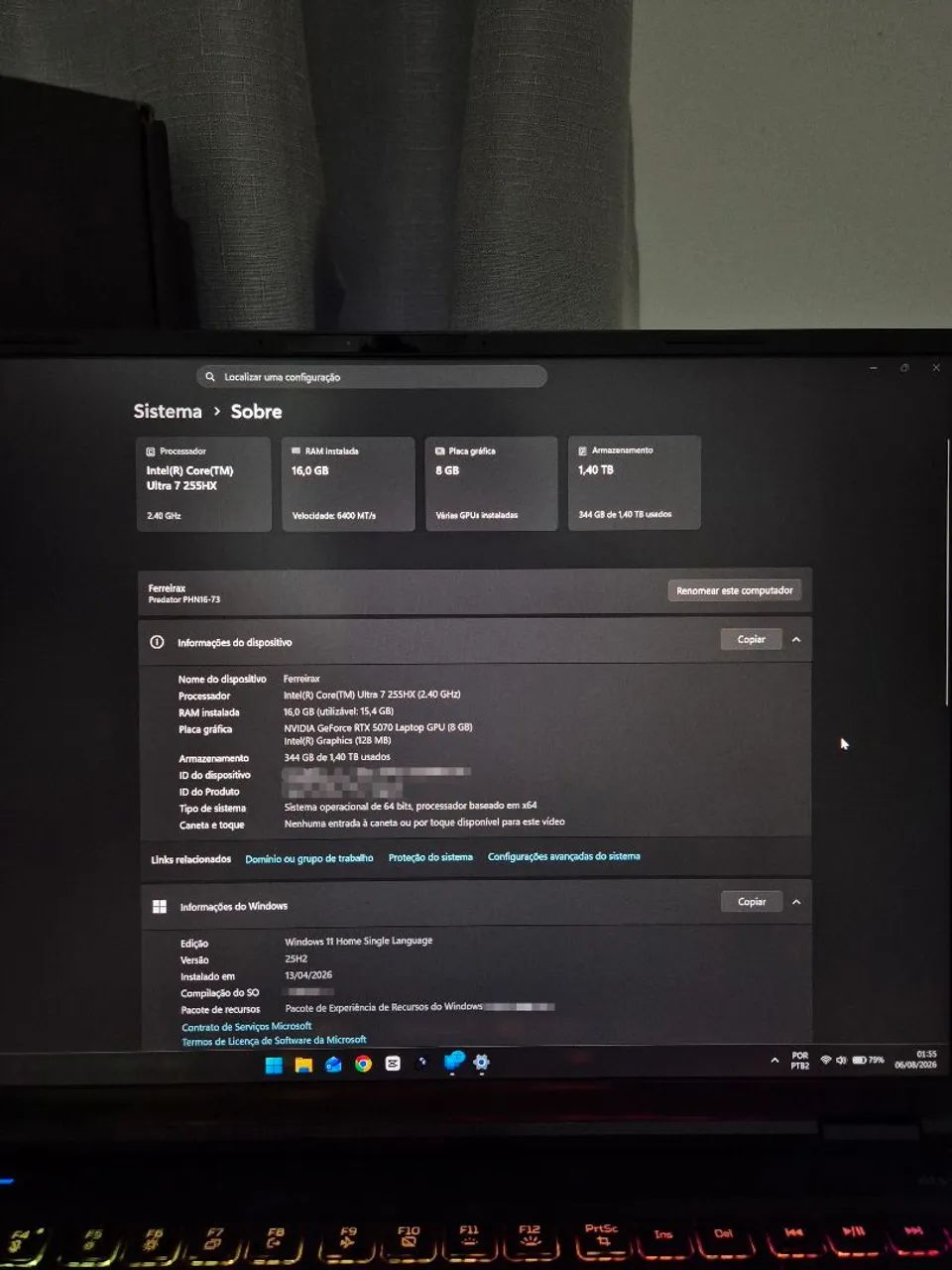 Notebook Gamer Predator Helios Neo 16AI - Foto 4