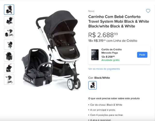 carrinho de bebê + moisés + bebê conforto - Foto 4