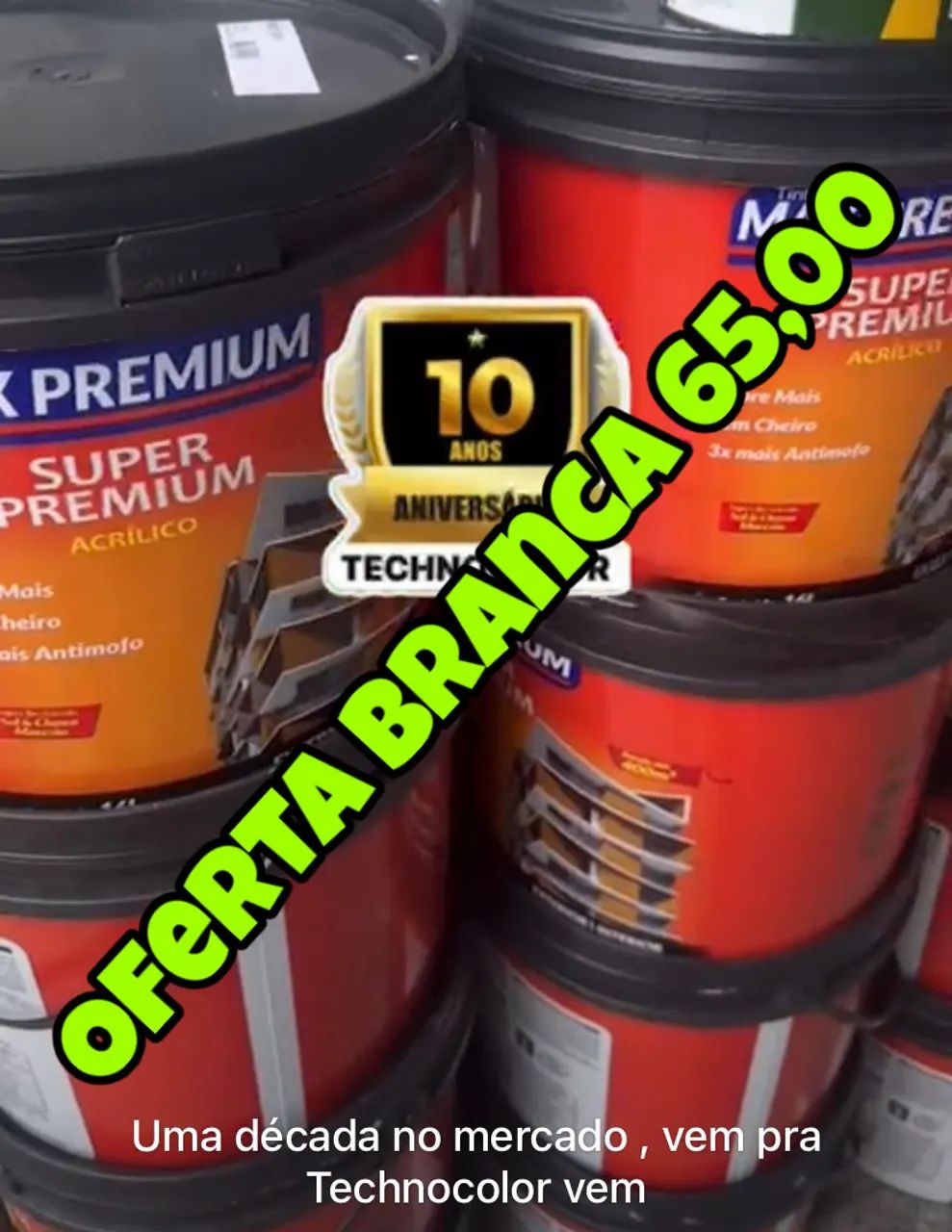 Tinta látex acrílica fosca sem cheiro elimina o mofo só $$$ 65,00 reais preço de fábrica  - Foto 5