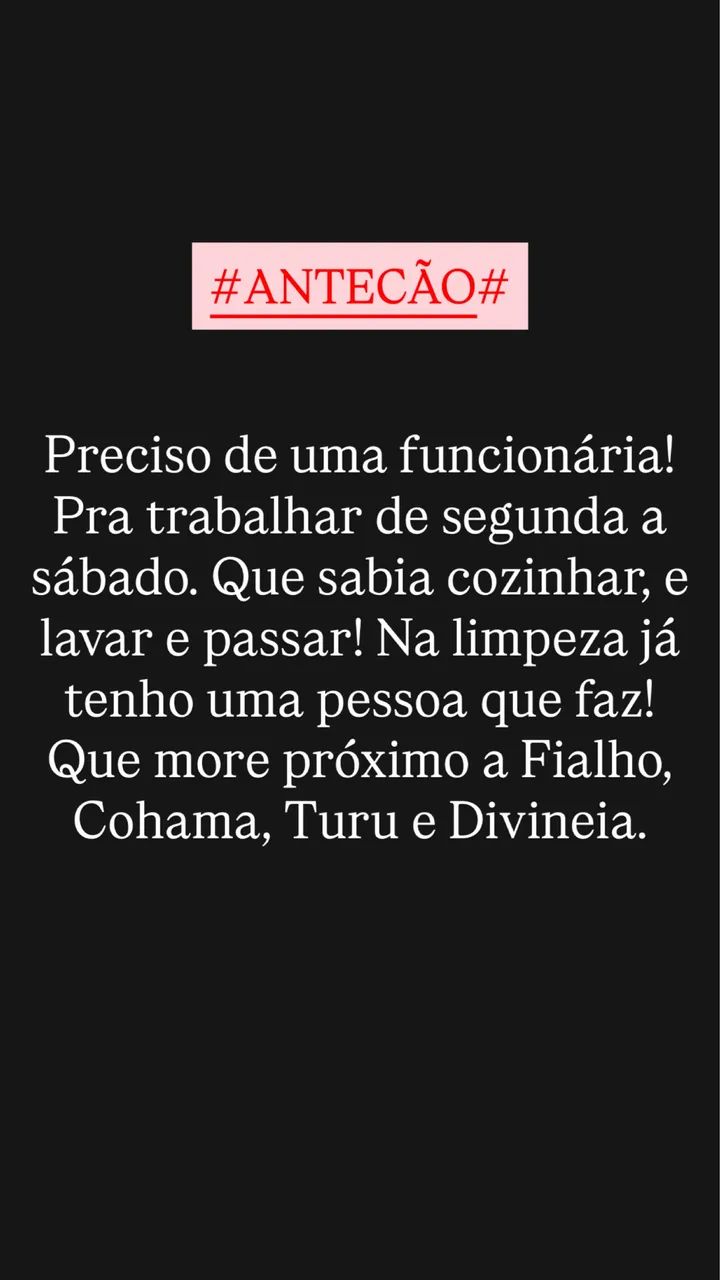 Preciso De uma Doméstica 