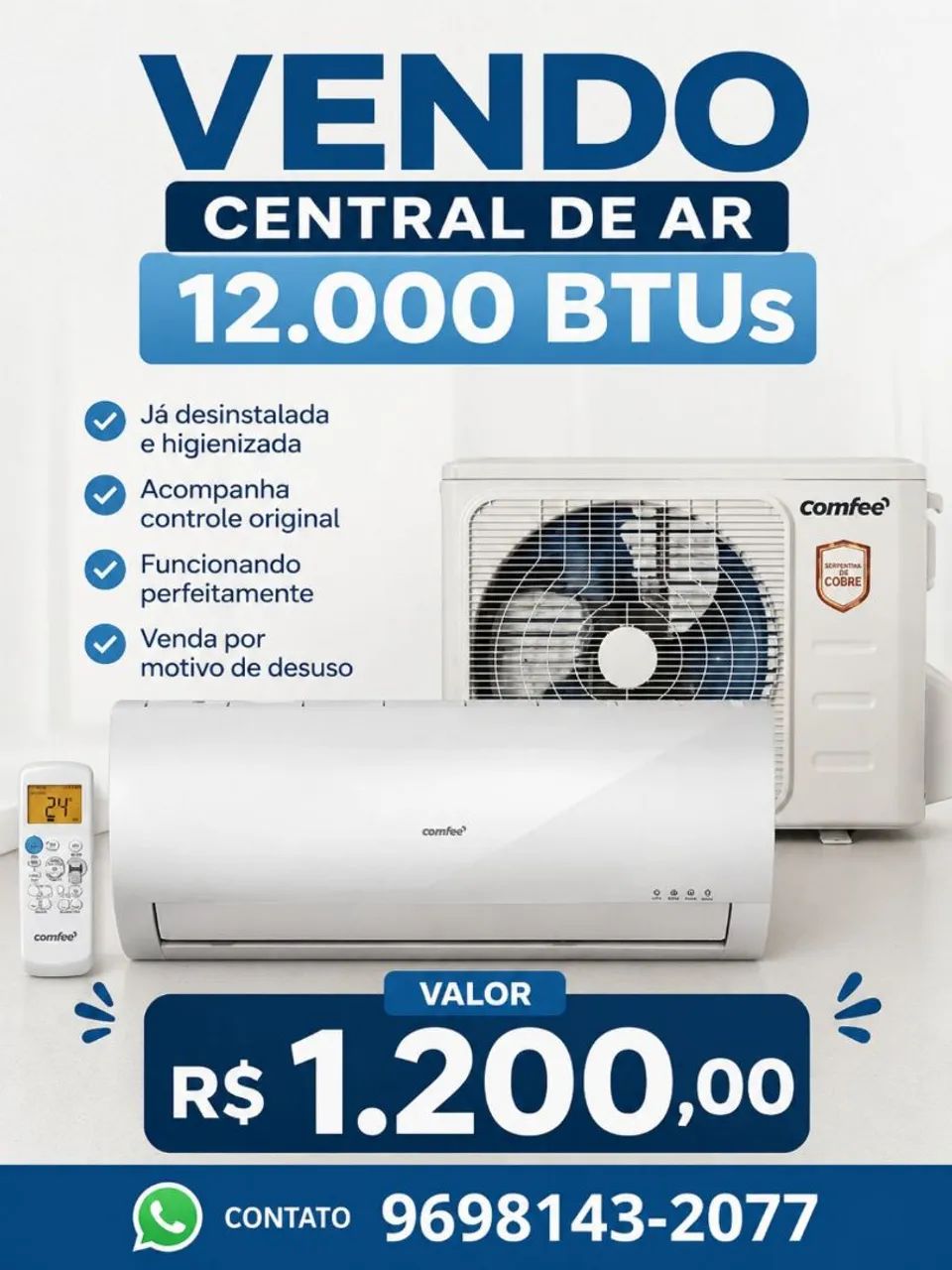 Central de Ar usada em perfeito funcionamento. 