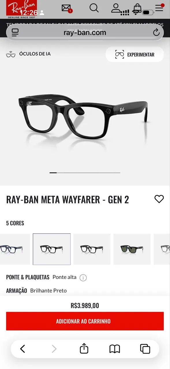 Ray Ban Meta 2° geração 