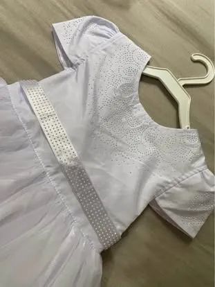 Vestido de Daminha Infantil Branco - Usado 1 vez, como novo! - Foto 5