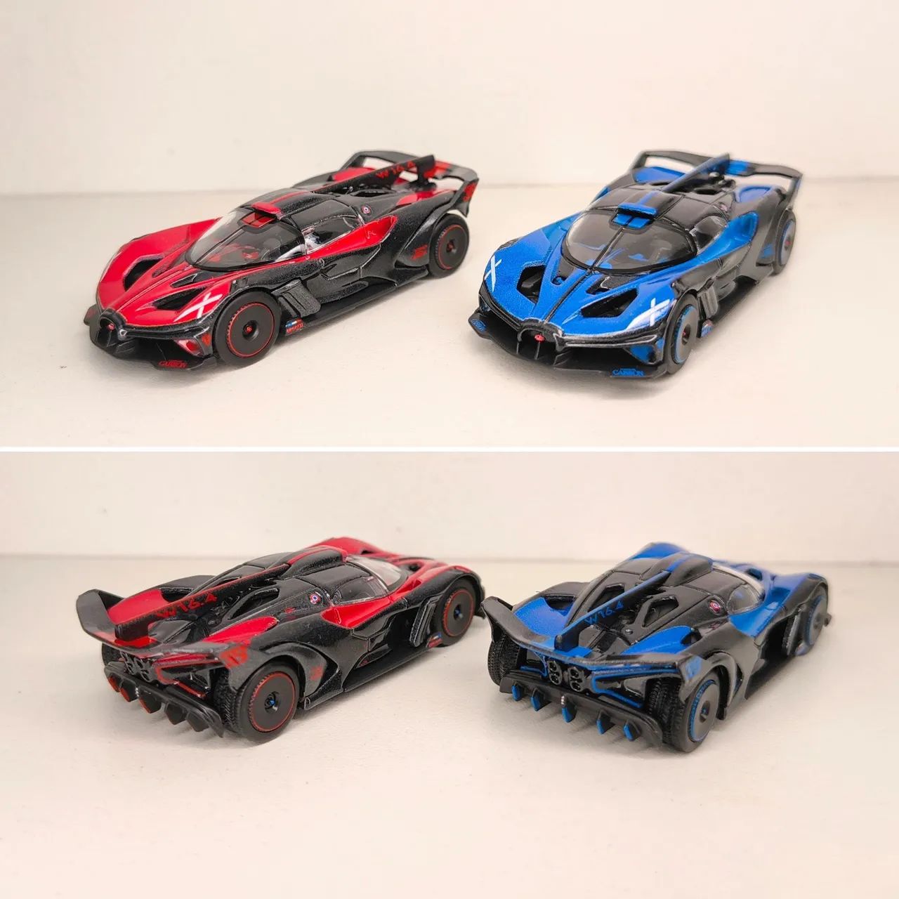 Dupla Bugatti Bolide Bburago 1:64 tamanho Hotwheels 