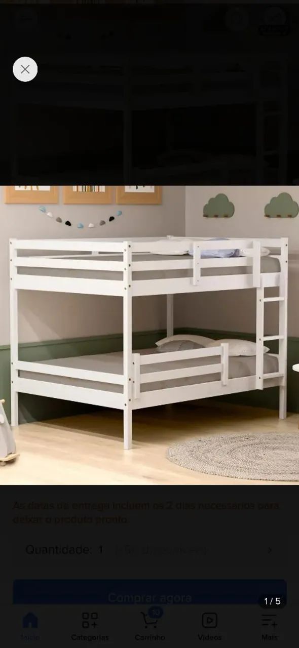Cama beliche casal 