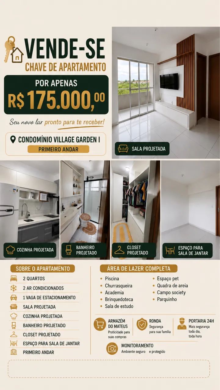 Vendo repasse de chave (GARDEN 1 e ÁRVORES 2) - Foto 2