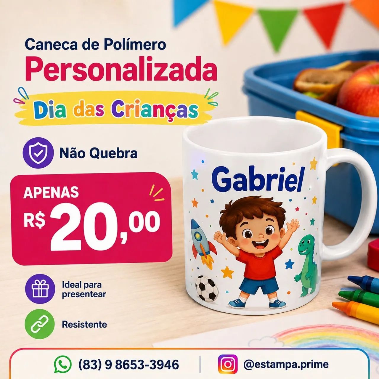 CANECA PERSONALIZADA DIA DAS CRIANÇAS  - Foto 2