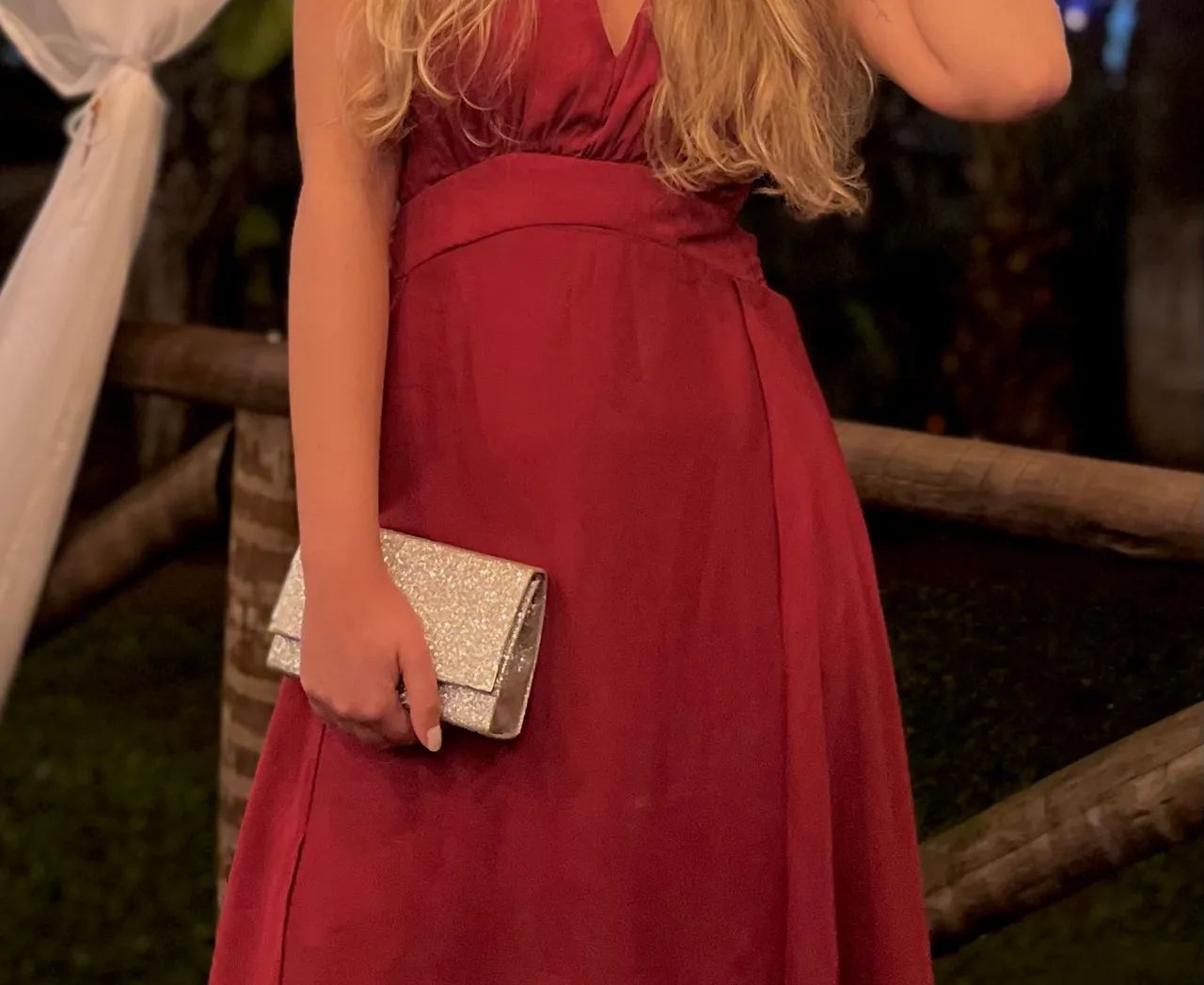 Bolsa de festa Clutch prata com brilho
