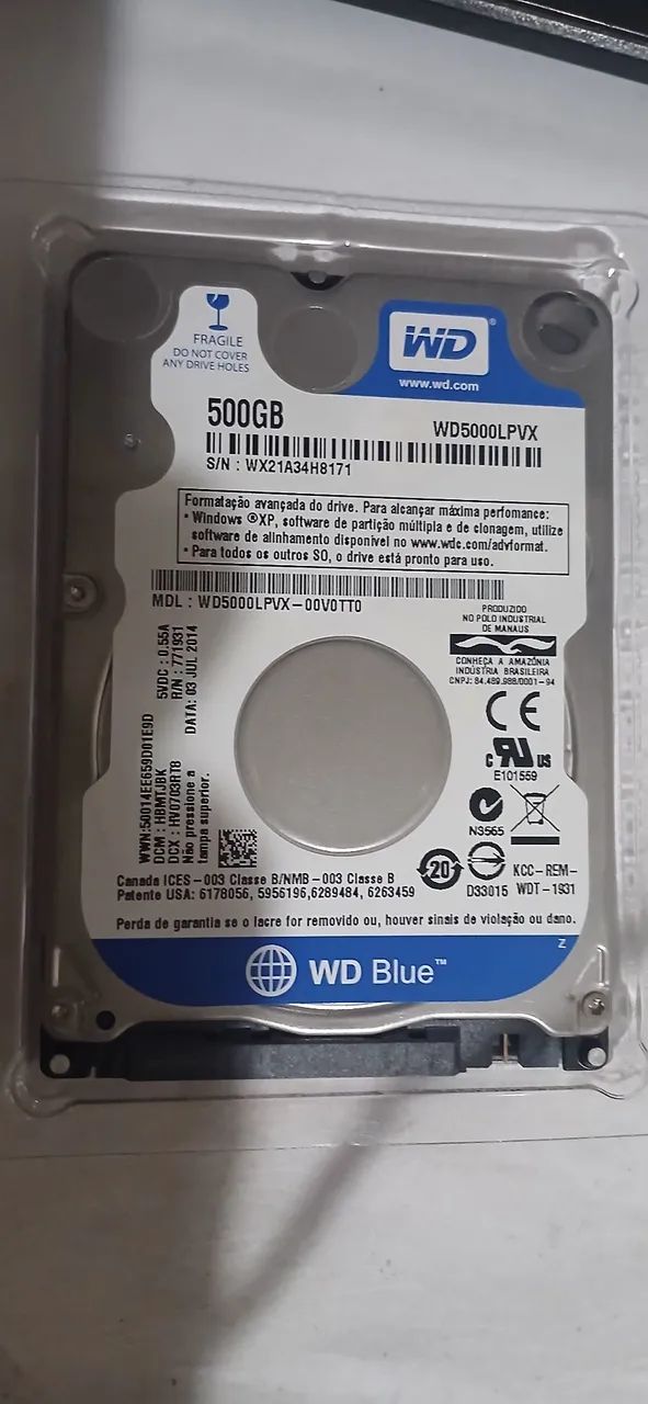 HD NOTEBOOK WD500OLPVX