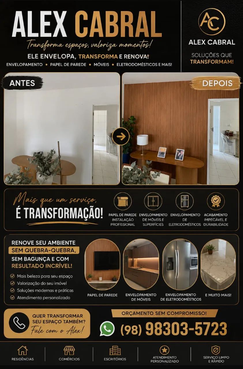 Aplicação de papel de parede e envelopamento