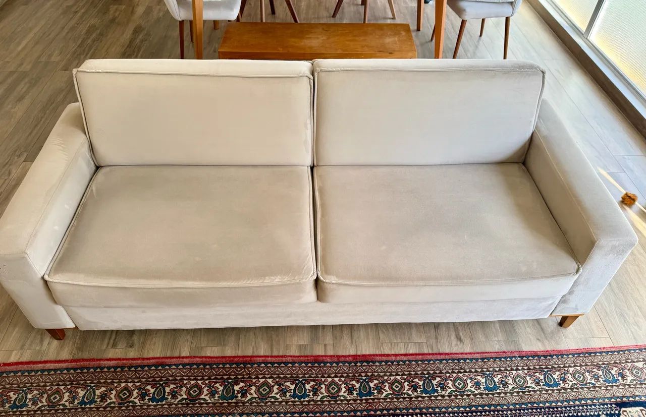 Lindo sofá 3 lugares estilo retrô (muito bem conservado!) - Foto 4