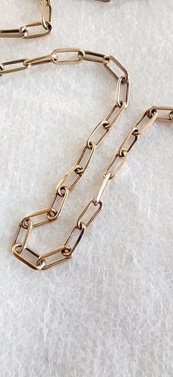 Corrente elos facetados 62cm 18k - Foto 4