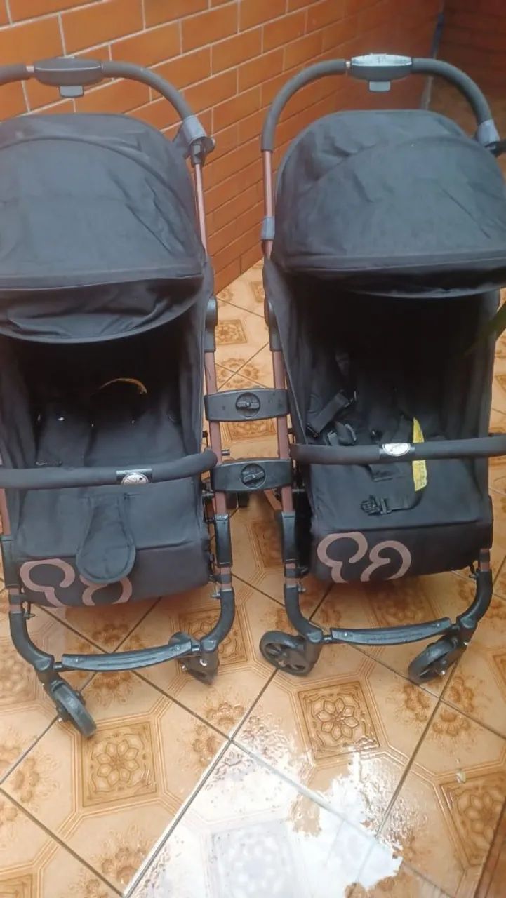 Carrinho de bebê dobrável para gêmeos Galzerano Duolee