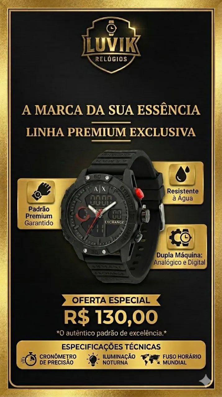 Relógio Premium ARMANI EXCHANGE TOP DE LINHA