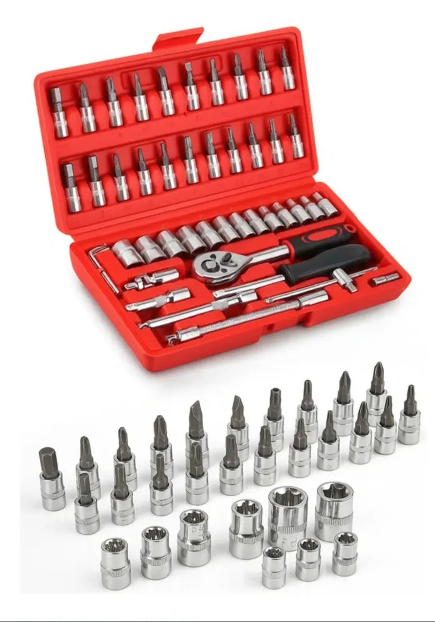 Jogo De Ferramentas Kit Multiuso Soquete 1/4 46 Peças417562763062814721