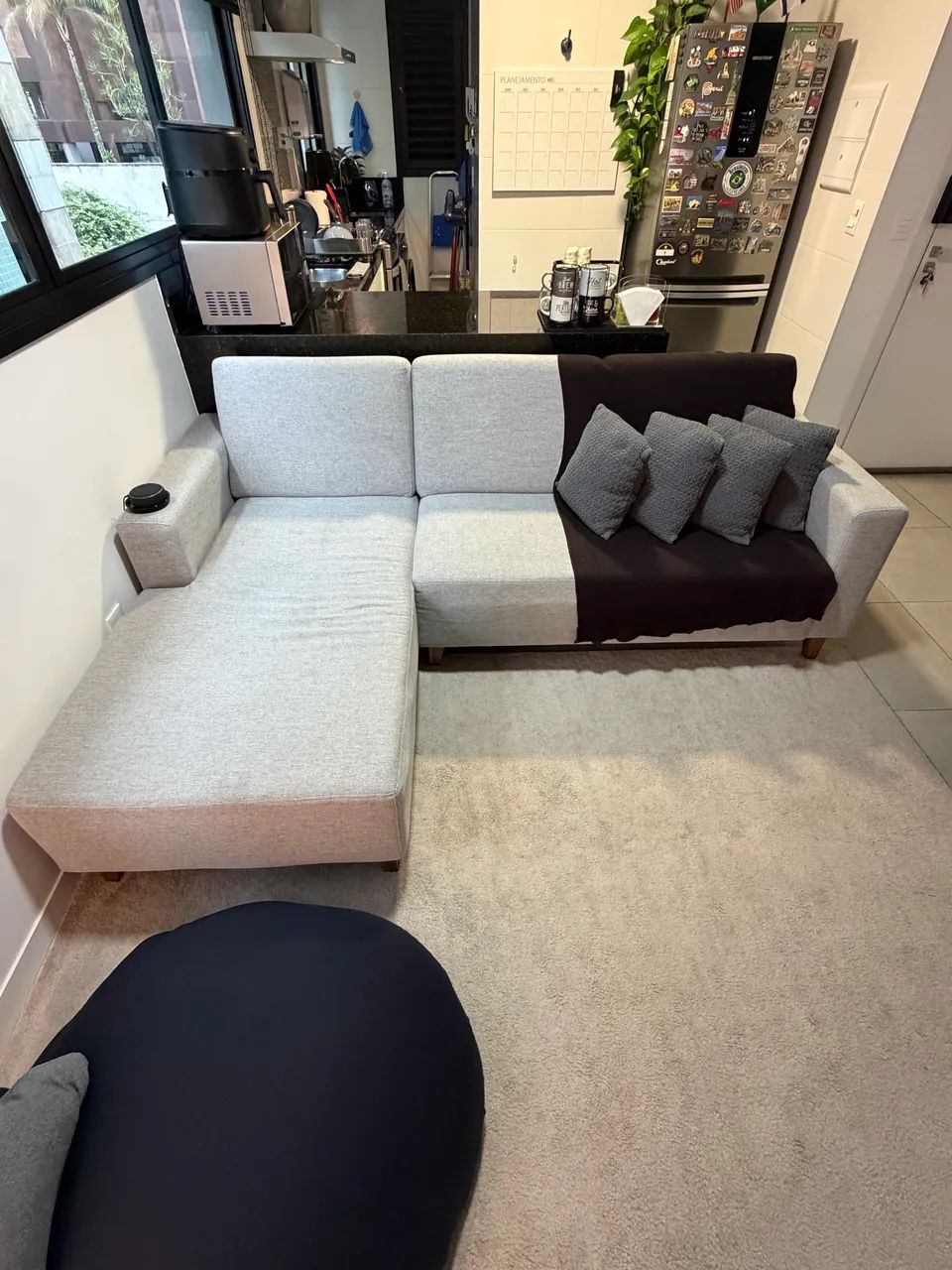 Sofa 4 lugares com chaise - Cinza - Foto 3