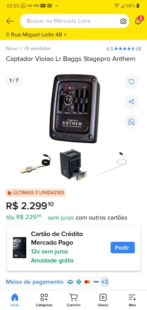 Sistema Lr Baggs Stagepro anthem tru-mic. - Equipamentos e