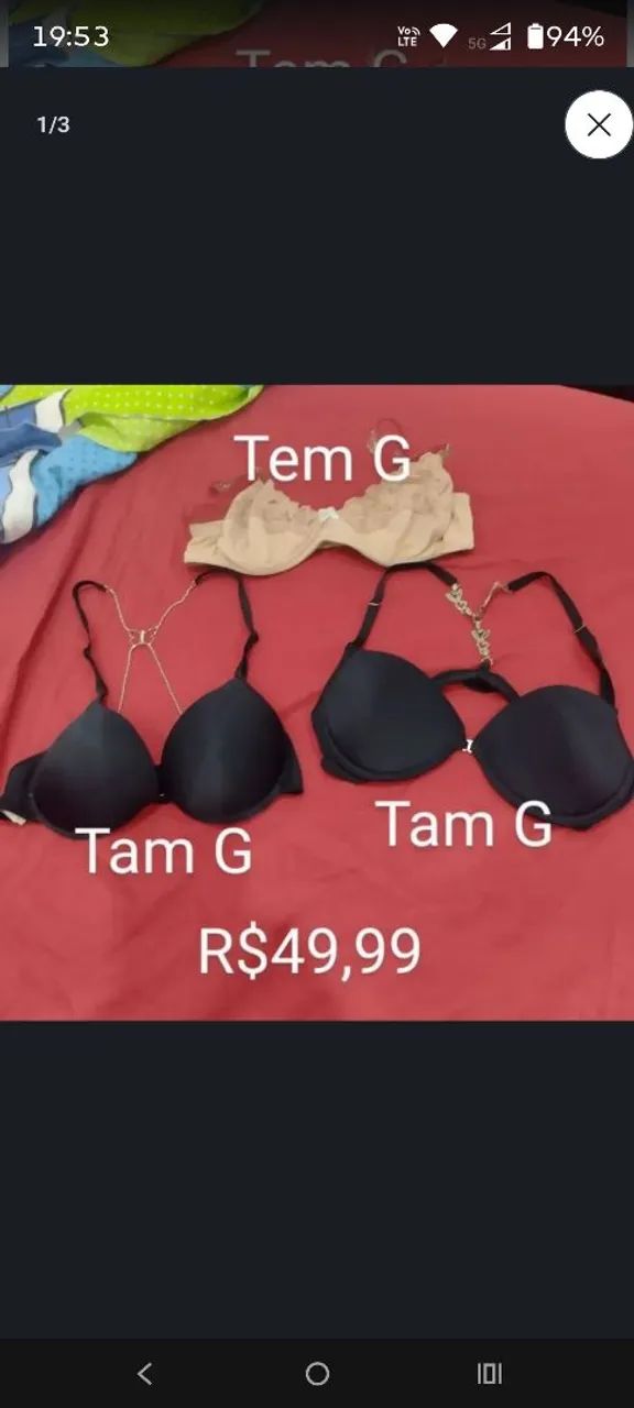 Lote com 3 soutien Tam G - Foto 3