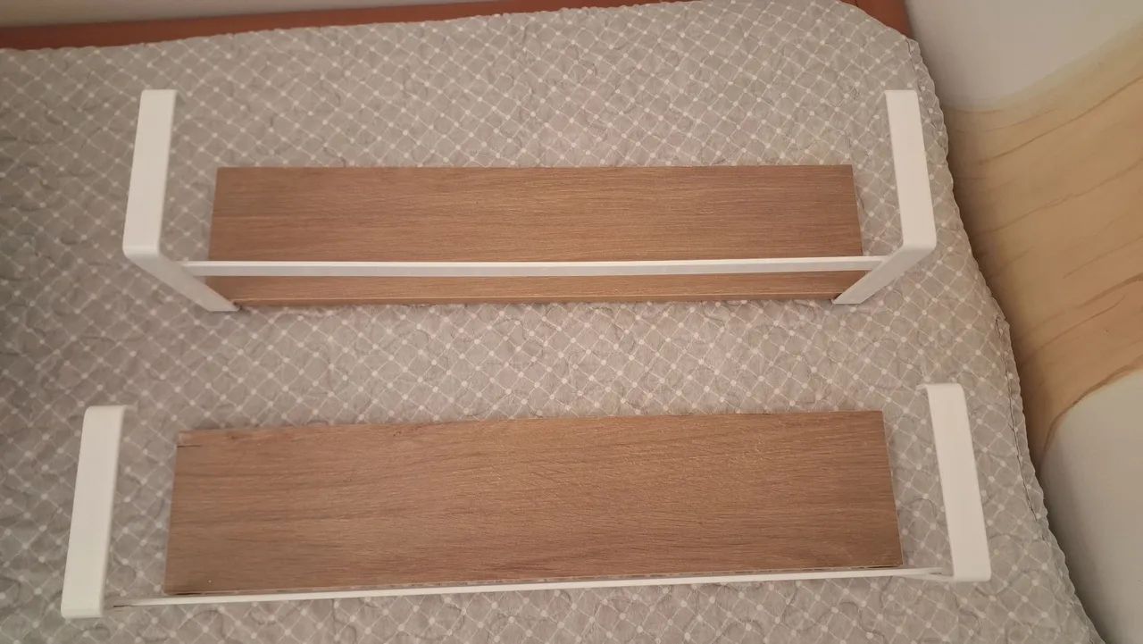 Prateleira Box Estilo 45cm Branco e Madeirado Luciane - Foto 2