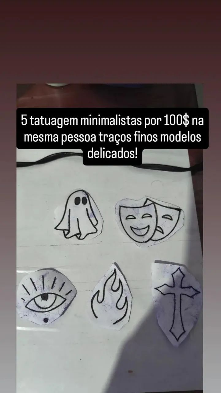 Promoção tattoo 5 tatuagem minimalistas por 100$  - Foto 2