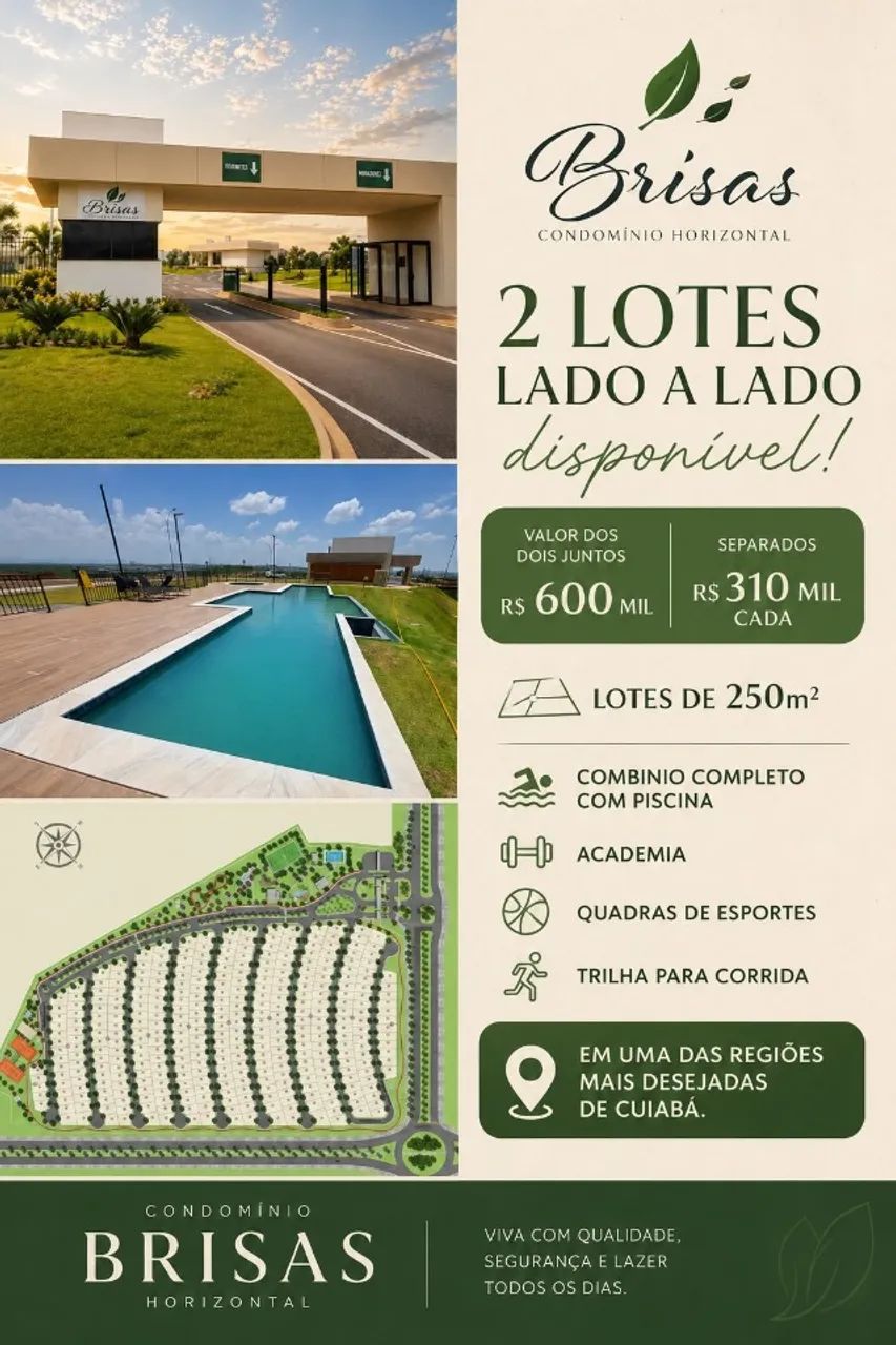 Lote á venda no Condomínio Brisas Horizontais 