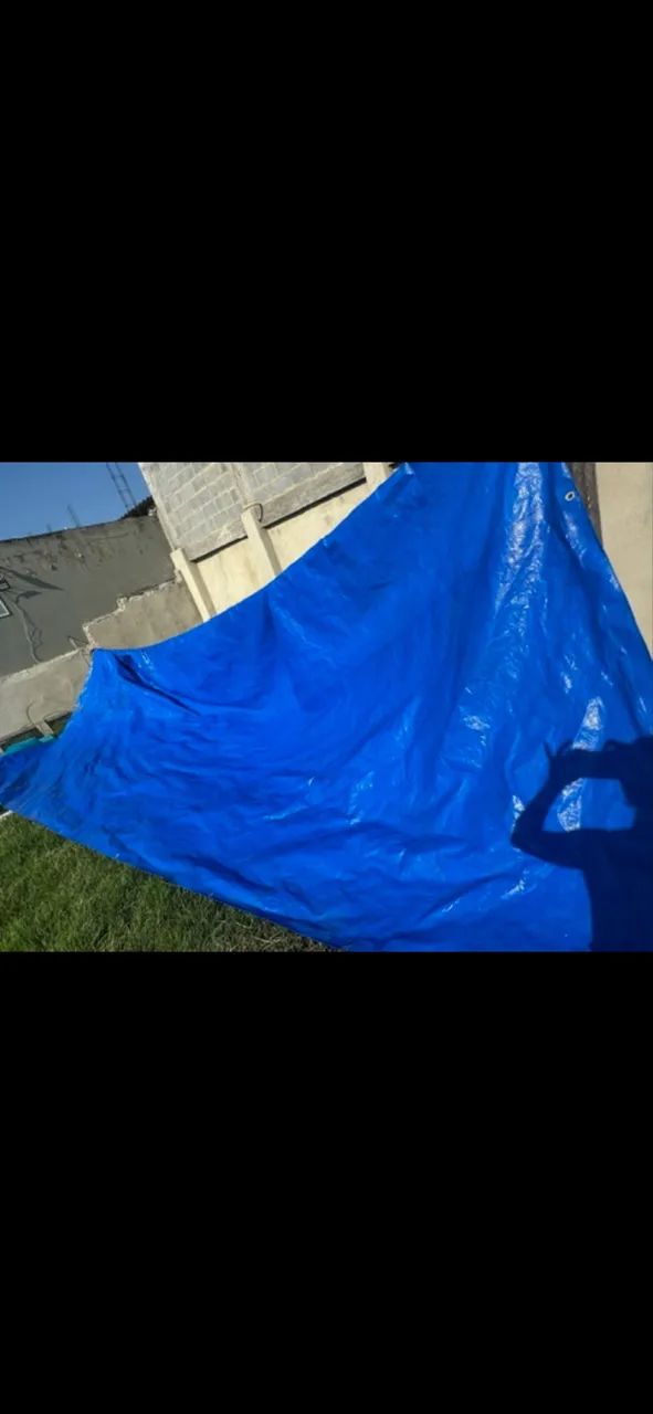 Capa de proteção Piscina 6,5x3,5m Azul  lona 