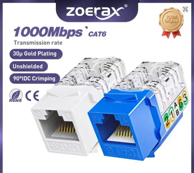 Kit 45x Keystone RJ45 CAT6 Azul - Usados em Ótimo Estado - Foto 3